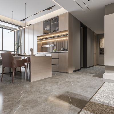 现代客餐厅 无主灯客厅 沙发组合 茶几组合 饰品摆件