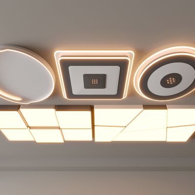 现代吸顶灯 方形吸顶灯 圆形 几何 超薄  卧室 客厅 儿童房 简约