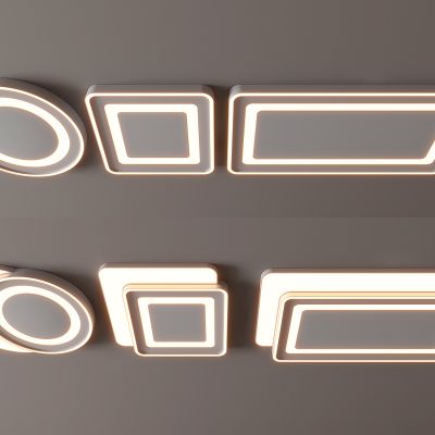 现代吸顶灯 方形吸顶灯 圆形 几何 超薄  卧室 客厅 儿童房 简约