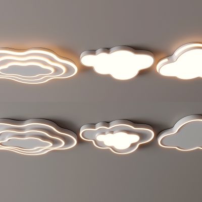 现代吸顶灯 云朵形吸顶灯 圆形 几何 超薄  卧室 客厅 儿童房 简约