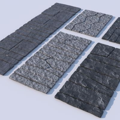 中式石板路3D模型