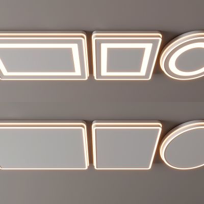 现代吸顶灯 方形吸顶灯 圆形 几何 超薄  卧室 客厅 儿童房 简约