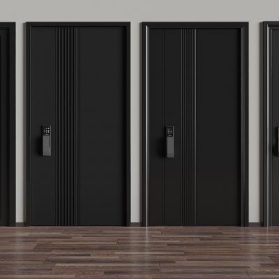 现代单开门 平开门 防盗门 入户门 密码锁 智能门