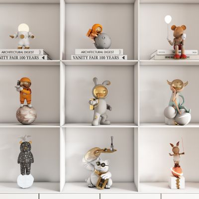 现代饰品公仔摆件组合