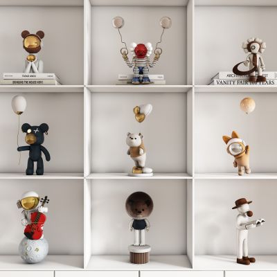 现代饰品公仔摆件组合