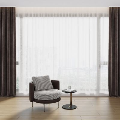 现代窗帘 休闲椅