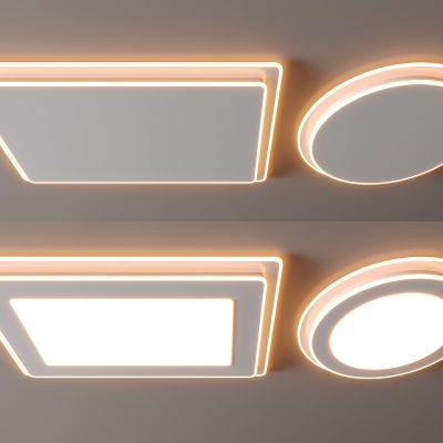 现代吸顶灯 方形吸顶灯 圆形 几何 超薄  卧室 客厅 儿童房 简约