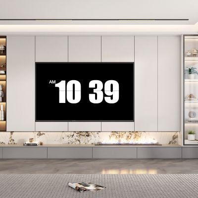 现代客厅3D模型 电视背景墙 电视墙