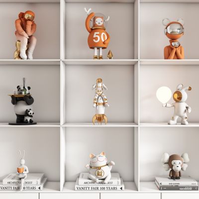 现代饰品公仔摆件组合