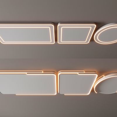 现代吸顶灯 方形吸顶灯 圆形 几何 超薄  卧室 客厅 儿童房 简约