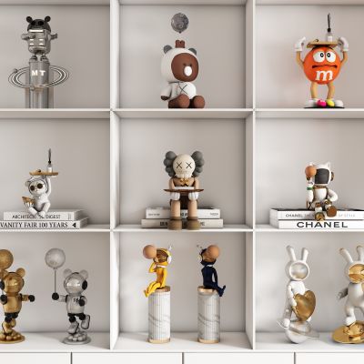 现代饰品公仔摆件组合