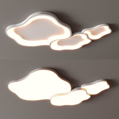 现代吸顶灯 云朵吸顶灯 圆形 几何 超薄  卧室 客厅 儿童房 简约