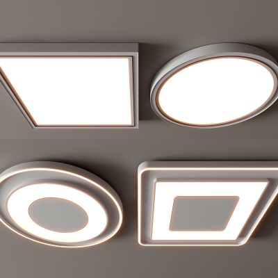 现代吸顶灯 方形吸顶灯 圆形 几何 超薄  卧室 客厅 儿童房 简约