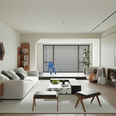 现代侘寂家居客厅