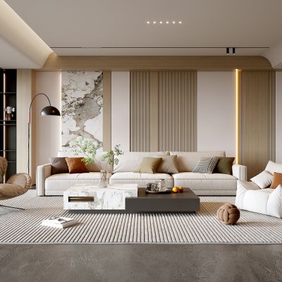 现代家居客厅 现代客厅 简约客厅 现代茶几组合 茶几 落地灯 极简客厅