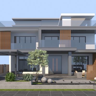 现代乡村独栋别墅3D模型