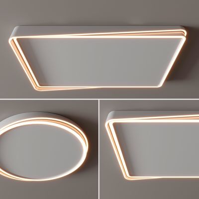 现代吸顶灯 方形吸顶灯 圆形 几何 超薄  卧室 客厅 儿童房 简约