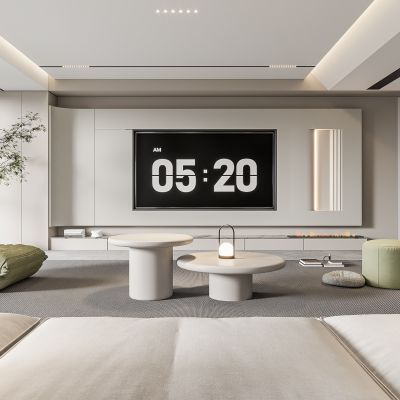 现代客厅 无主灯客厅 沙发组合 茶几组合 饰品摆件