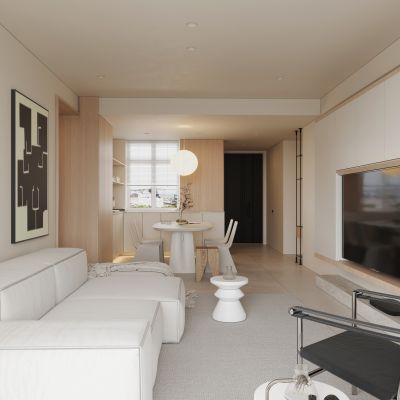 现代原木风客餐厅