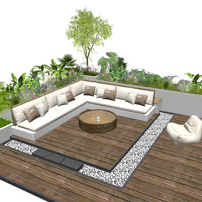 3d现代庭院座椅 景观小品 庭院沙发 景观座椅