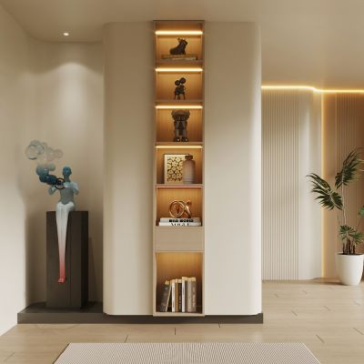 奶油风玄关 鞋柜 绿植