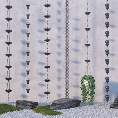 中式水景雨链3D模型