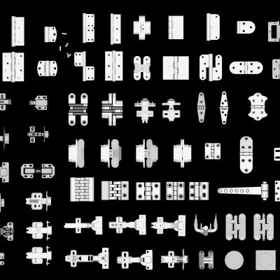 五金合页折页铰链构件SU模型集 80套