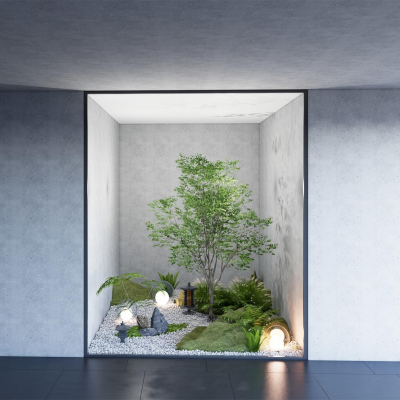 现代下沉庭院花园景观