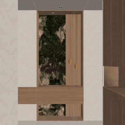 奶油轻奢风岩板端景玄关