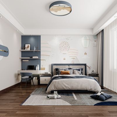 新中式卧室，卧室，主卧