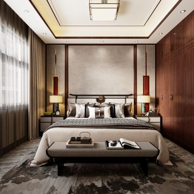 新中式卧室，卧室，主卧