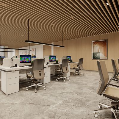 现代办公室，办公区，办公桌