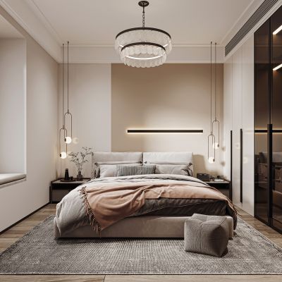 现代卧室，卧室，主人房，主卧