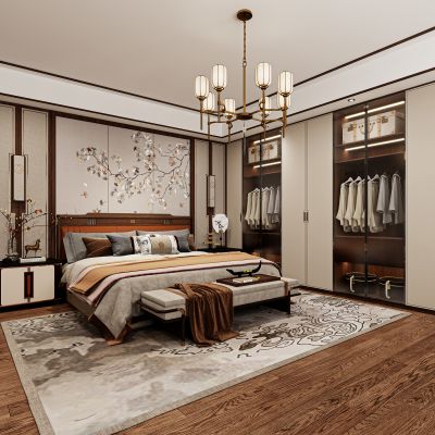 新中式卧室，卧室，主卧