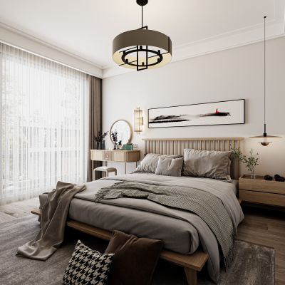 新中式卧室，卧室，主卧