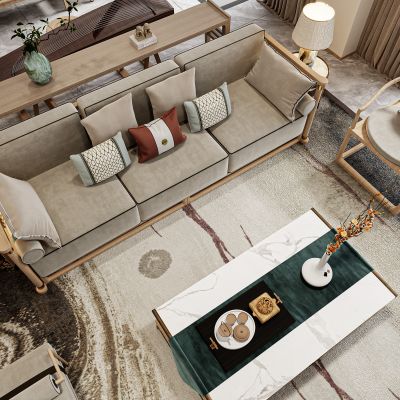 新中式客厅，客厅，沙发