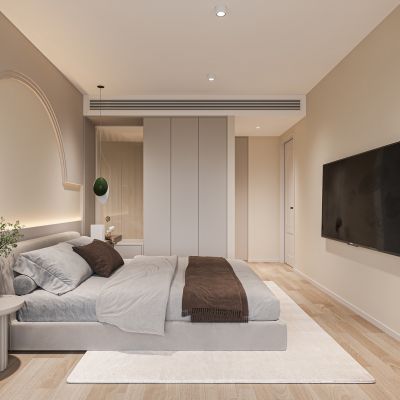 现代奶油风卧室