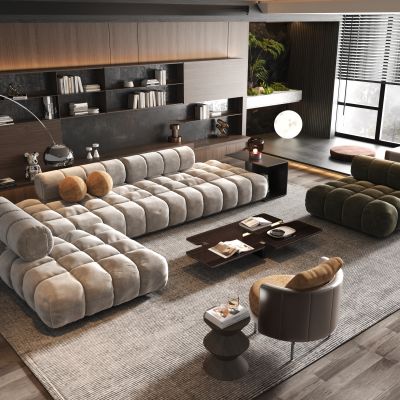 minotti沙发茶几组合