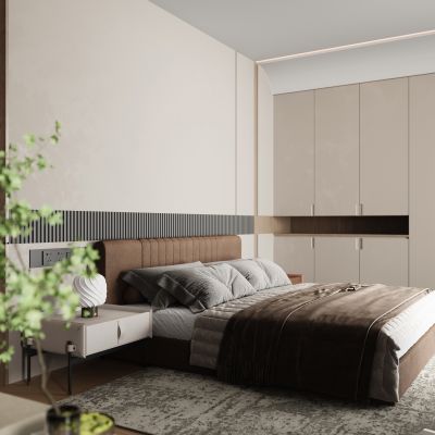 现代意式极简卧室