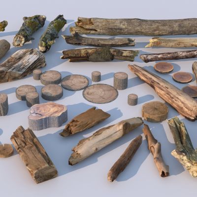 现代枯树枝集合3D模型