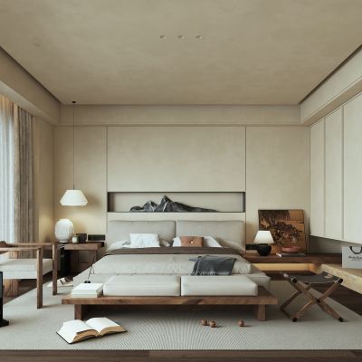 中古风卧室_装饰柜_摆件_装饰品_陶瓷_书本2088