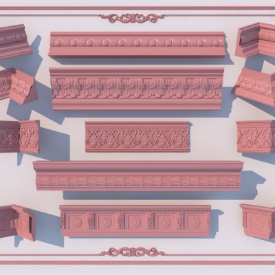 简欧石膏线3D模型