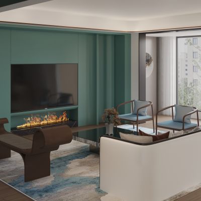 新中式客厅 沙发茶几组合