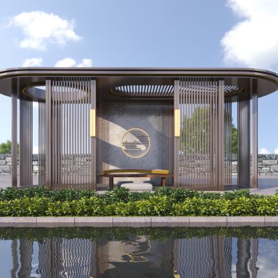 新中式景观亭子3D模型