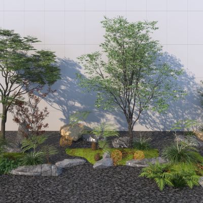 新中式庭院景观小品3D模型