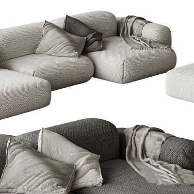 现代模块布艺沙发3D模型