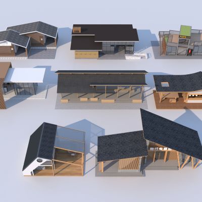 新中式驿站组合3D模型