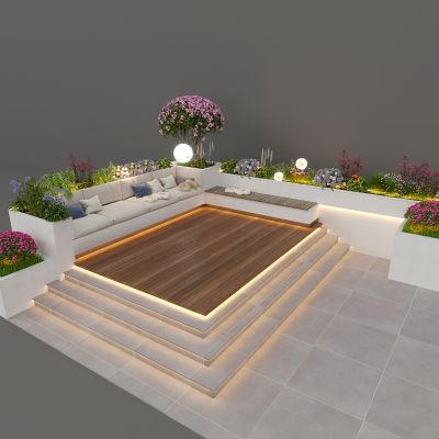 3d现代庭院座椅 景观小品 庭院沙发 景观座椅