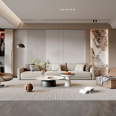 现代家居客厅 现代客厅 简约客厅 现代茶几组合 茶几 落地灯 极简客厅