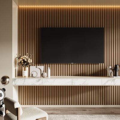 现代电视背景墙 电视 电视柜 摆件 公仔 壁炉